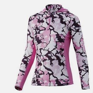 Huk ICON X current camo Hoodie. Pink & Brown Camo Size S